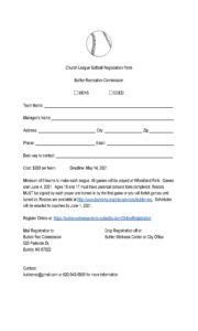 2021 Church League Softball Registration - Google Docs