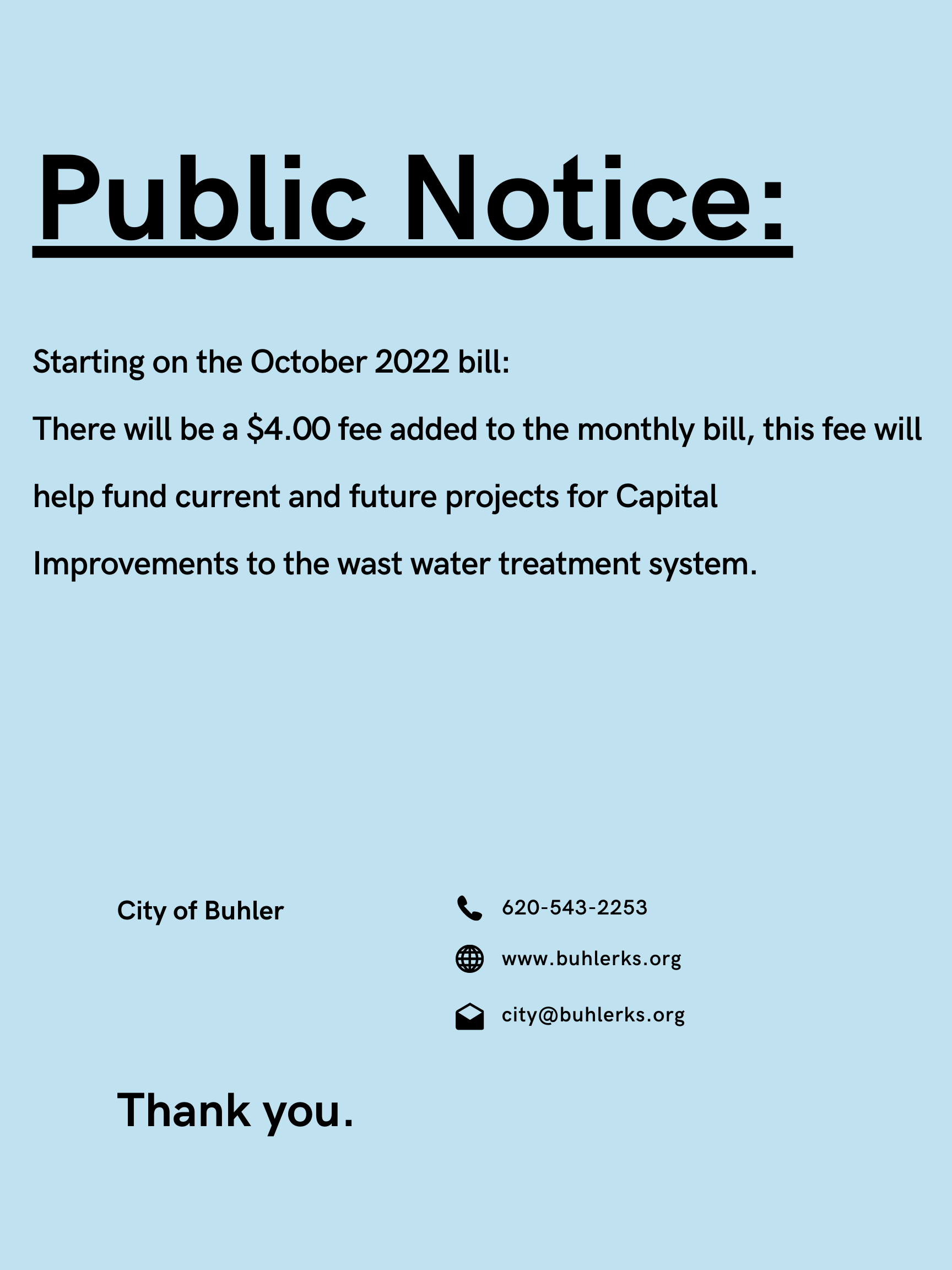 Added Fee City of Buhler